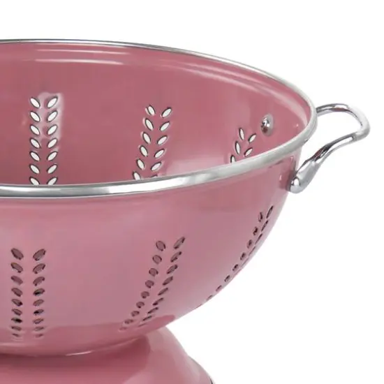 Gibson Home Plaza Cafe Red 4 Quart Enamel Colander {3}