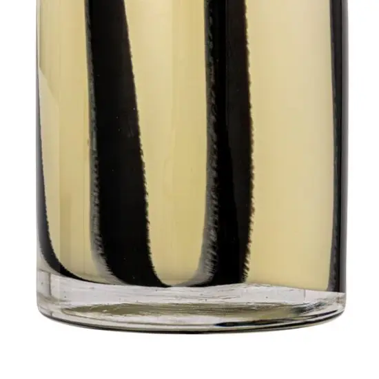 Hello Honey&reg; 4" Striped Glass Votive Candle Holder Cream and Black {7}