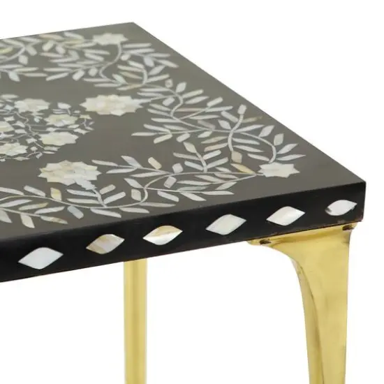 20" Gold Eclectic Aluminum Accent Table {6}
