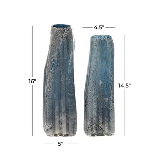 Blue Glass Contemporary Vase Set {8}