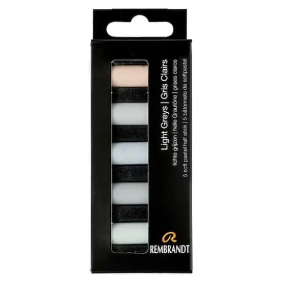 Rembrandt 5 Color Light Grays Half Stick Soft Pastel Set {1}
