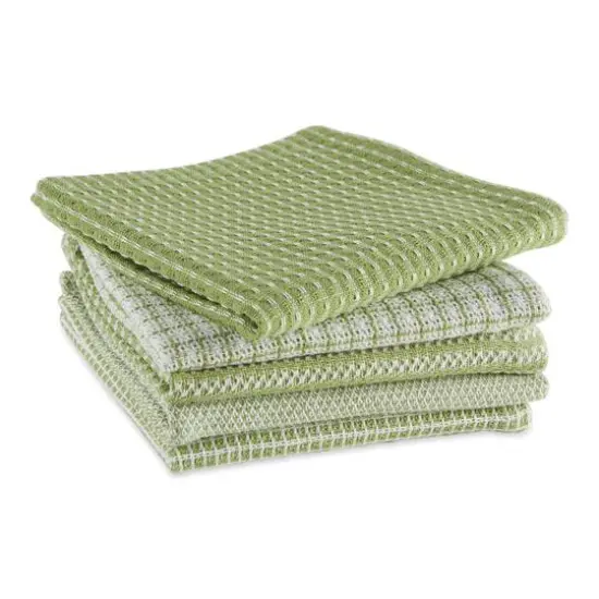 DII&reg; Antique Green Mixed Pattern Dishcloths, 5ct. {3}