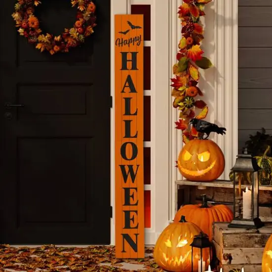 Glitzhome&reg; 60" Happy Halloween Porch Sign {4}