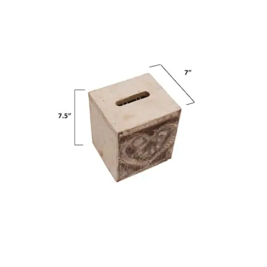 Hello Honey&reg; 6.5" Wood & Metal "Bless You" Tissue Box Cover {8}