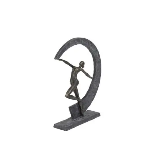 Grey Resin Modern Sculpture, Dancer 15" x 12" x 3" {3}
