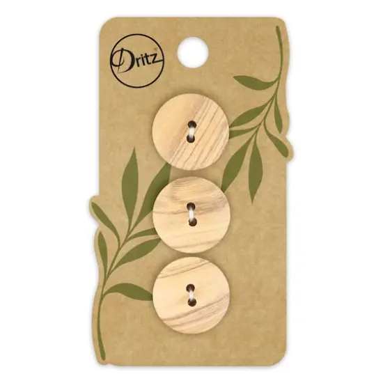 Dritz&reg; 20mm Beige-Camel Sustainable Wood Round Button, 9ct. {1}