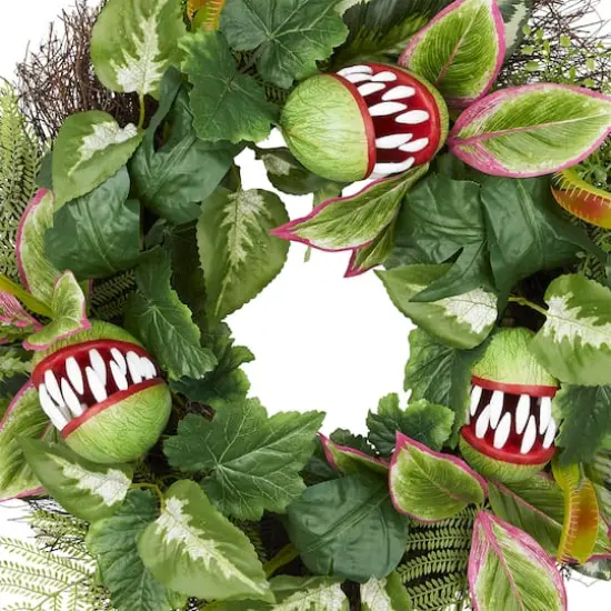24" Green Venus Flytrap Wreath by Ashland® {3}