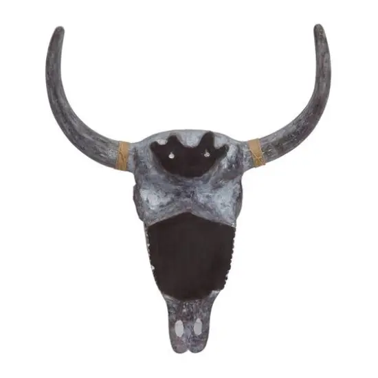 Grey Resin Bohemian Skull Wall Decor 5" x 20" x 23" {5}