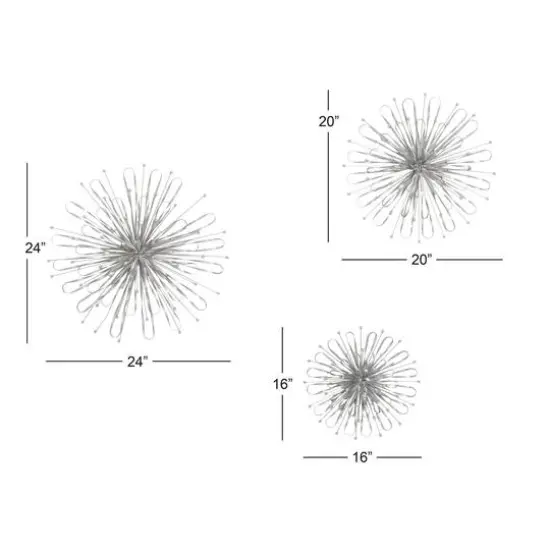 Silver Metal Contemporary Wall D&eacute;cor Set {4}