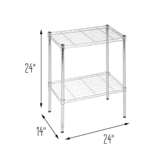 Honey Can Do Small 2-Tier Adjustable Chrome Shelving Unit {5}