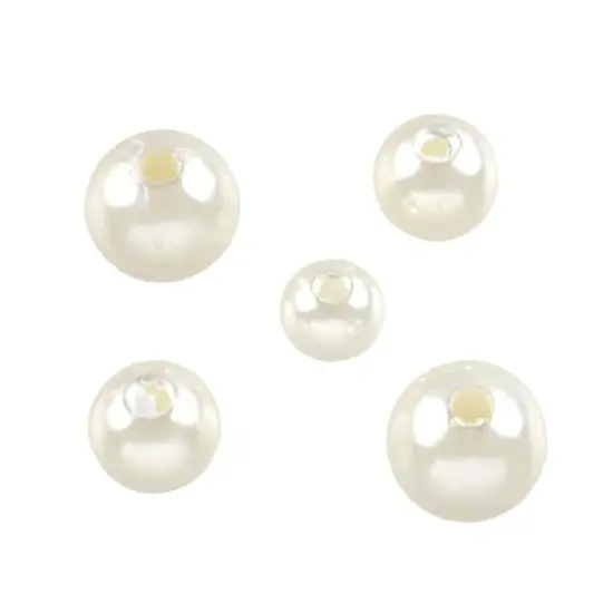 Ivory Plastic Pearl Round Beads by Bead Landing&trade; {1}