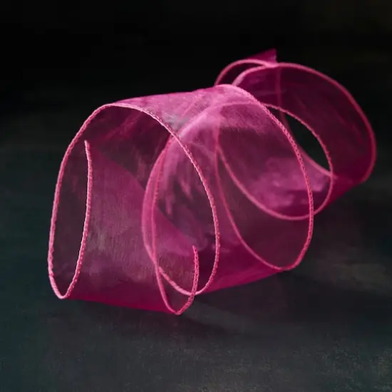 2.5" x 10yd. Pink Organza Wired Ribbon by Celebrate It&trade; Classic {3}