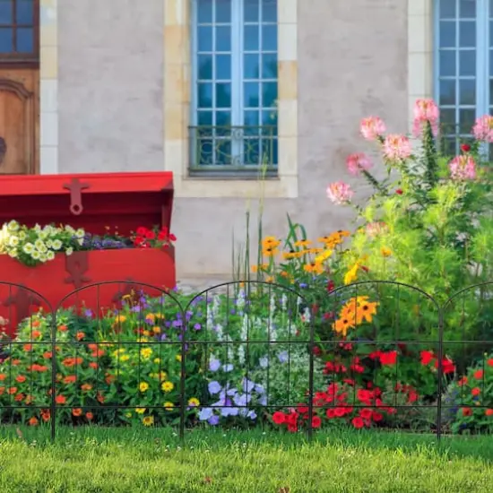 NEX 47ft. Black Decorative Arch Garden Fence {5}