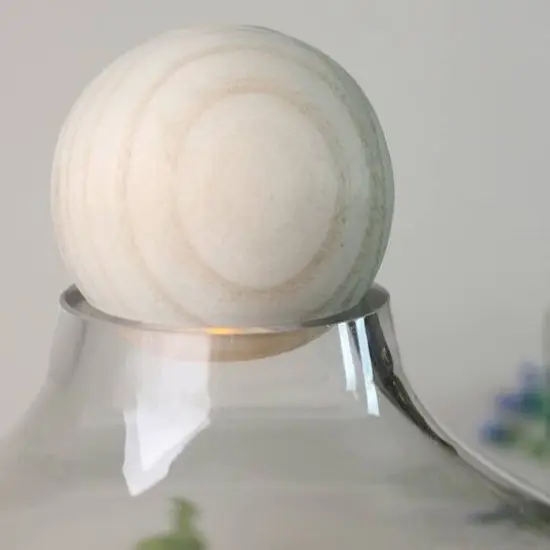 Transparent Glass Hurricane with Wooden Lid and Base {4}