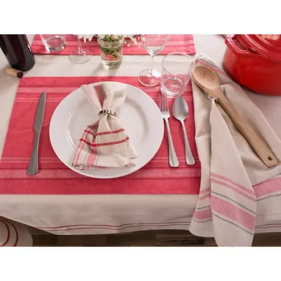 DII&reg; Red French Stripe Woven Dishtowel, 3ct. {5}