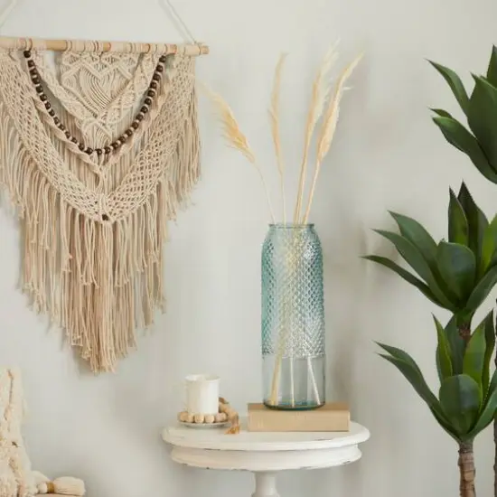 Blue Recycled Glass Handmade Spanish Vase 6" x 6" x 17" {8}