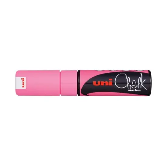 Uni Broad Chisel Tip Chalk Marker Fluorescent Pink {1}