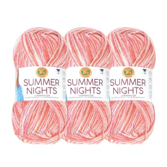 3 Pack Lion Brand&reg; Summer Nights Yarn Ocean Cove {2}