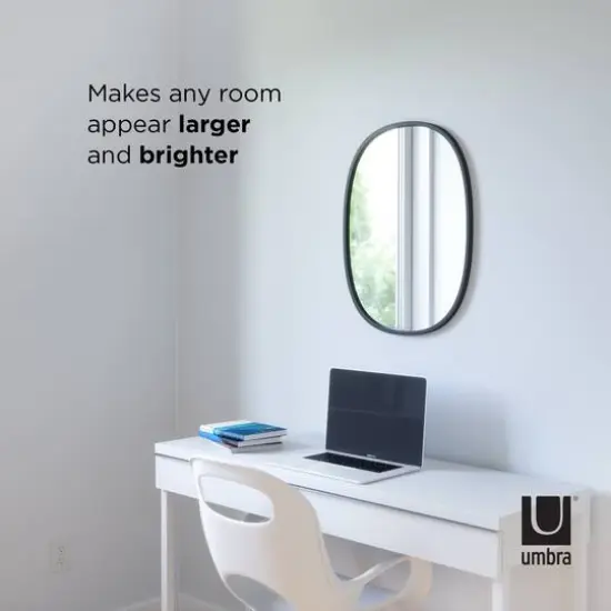 Umbra 24" Black Hub Oval Wall Mirror {4}