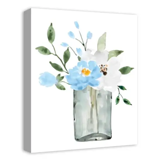 Bright Blue Floral Vase16" x 20" Canvas Wall Art {3}