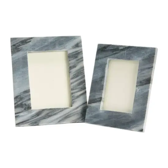 Hello Honey&reg; 2 Pack Gray Marble Photo Frames {1}