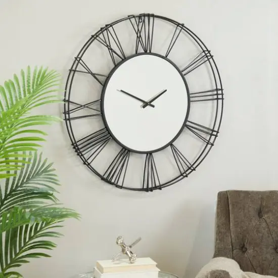 30" Glam Wall Clock Black {3}