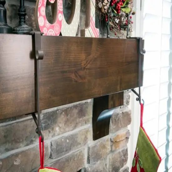 Brown Mantel Garland & Christmas Stocking Holder, 2ct. {15}