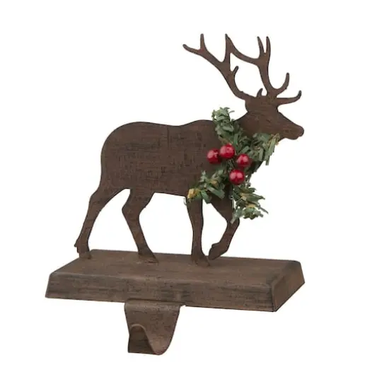 Glitzhome&reg; 6.5" Reindeer Stocking Holder {6}