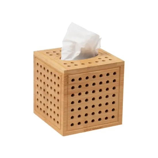 Mind Reader Lattice Bamboo Tissue Box Cover & Toilet Paper Holder Set {5}