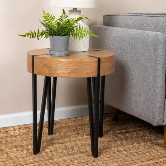 Hello Honey&reg; 22" Astoria Wood End Table with Metal Hairpin Legs {4}