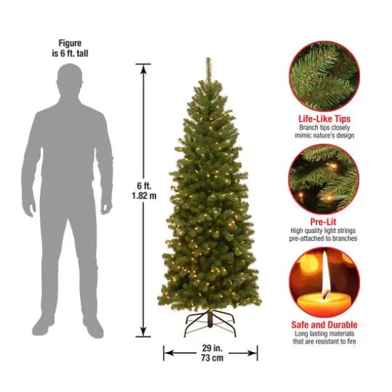 6ft. Pre-Lit North Valley&reg; Spruce Artificial Christmas Tree, Clear Lights {7}