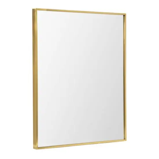 Head West Brassy Gold Spectrum Metal Rectangular Bathroom Vanity Mirror - 36" x 30" {9}