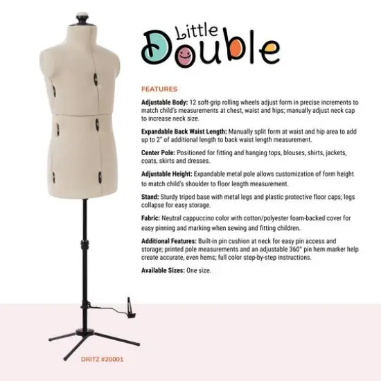 Dritz&reg; Little Double Child Dress Form with Adjustable Tri-Pod Stand {9}