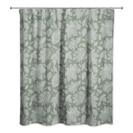 Leaves Shower Curtain Sage {3}