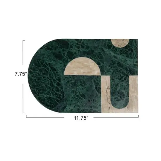 Hello Honey&reg; Green Abstract Design Compact Marble Cheese & Cutting Board {4}