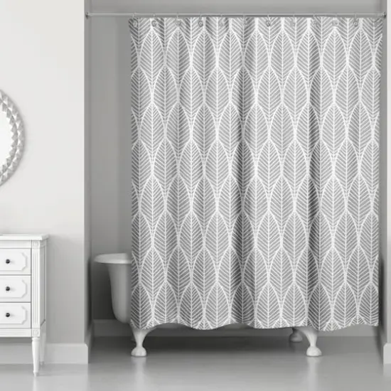 Leaf Shower Curtain Gray {1}