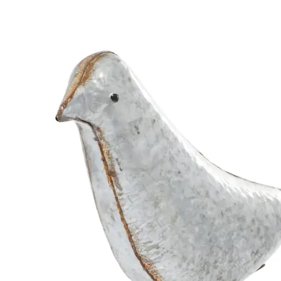 Gray Metal Farmhouse Bird Sculpture Set {6}