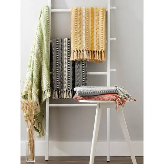 DII&reg; Vintage Red Braided Stripe Throw {9}