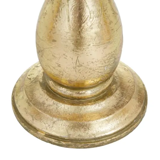Gold Wood Traditional Candle holder 10",8",6" {5}