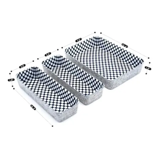 Welaxy Felt 3 Piece Polka Dot Drawer Organizer Set {7}
