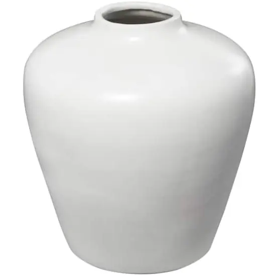 14" Modern Ceramic Vase White {1}