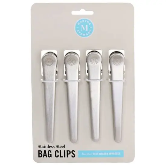 Martha Stewart Silver Stainless Steel Bag Clip Set, 4ct. {4}