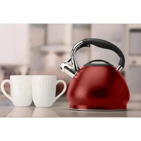 Kitchen Details 3.4L Stainless Steel Tea Kettle Red {5}