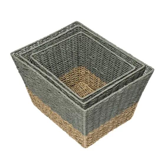 Honey Can Do Seagrass Square Nesting Storage Basket Set {3}