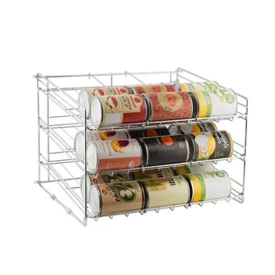 Organize It All Chrome Deluxe 3 Tier Can Storage Rack {5}
