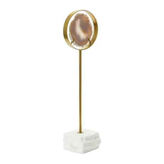 Hello Honey&reg; 18" Gray Agate Accent on Metal & Marble Stand {8}