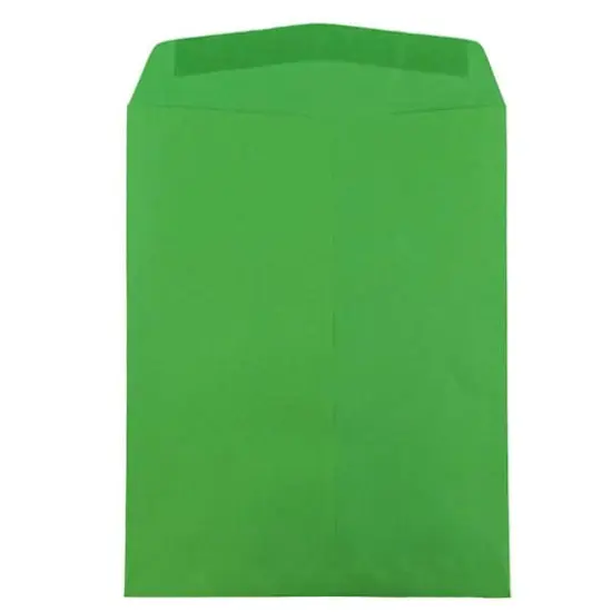 JAM Paper 10" x 13" Brite Hue Christmas Green Open End Catalog Colored Envelopes, 100ct. {3}