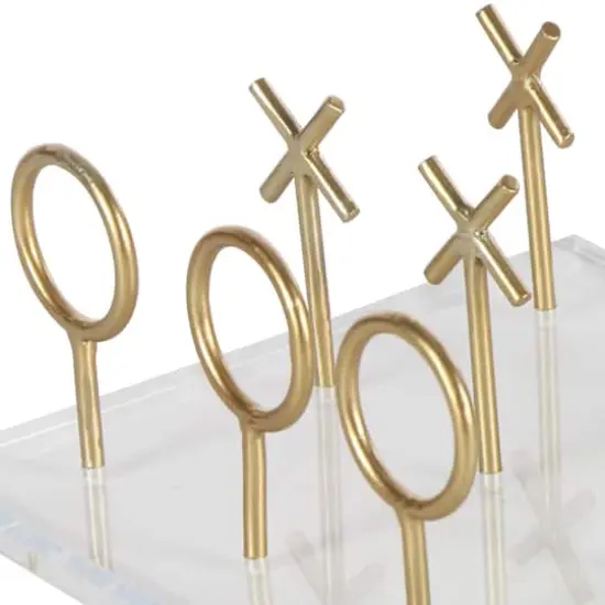 CosmoLiving by Cosmopolitan Gold & White Acrylic Glam Tic-Tac-Toe Game Set {6}