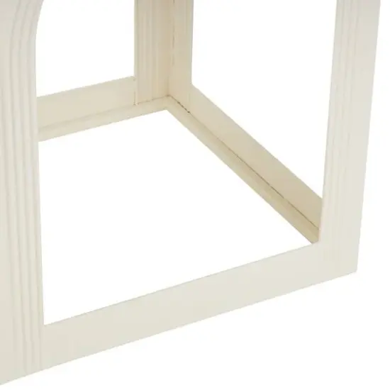 Metal Nested Accent Table with Small Arched Cutouts Set White {5}