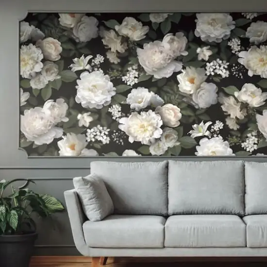 RoomMates Black Photographic Floral Mural {3}
